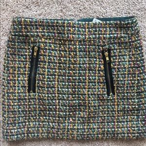 JCrew Dolce tweed mini skirt colorful metallic